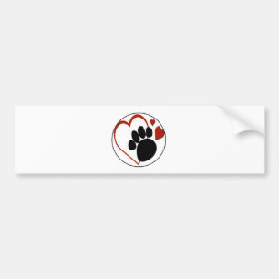 Pegatina Para Coche pata del perro del amor