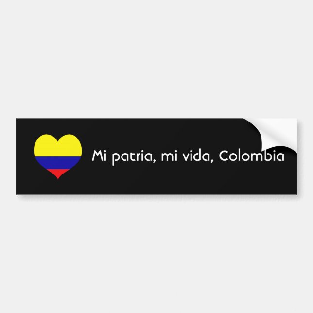Pegatina Para Coche Patria del MI, vida del MI, Colombia (Frente)