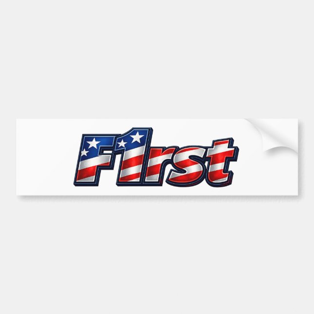 Pegatina Para Coche Patriotic F1rst Flag Design (Frente)