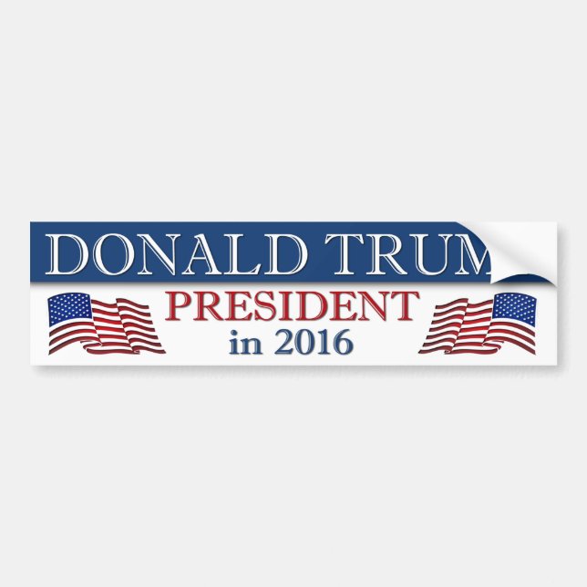 Pegatina Para Coche Patriótico del presidente Donald Trump en 2016 (Frente)