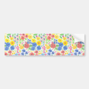 Pegatina Para Coche Patrón de acuarela floral