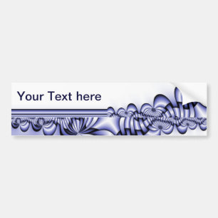 Pegatina Para Coche Patrón de diseño gráfico - blanco azul + tu texto