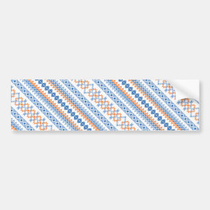 Pegatina Para Coche Patrón de motivos tribales azteca azul lindo naran