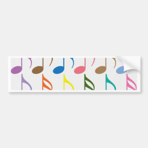 Pegatina Para Coche Patrón de notas musicales coloridas
