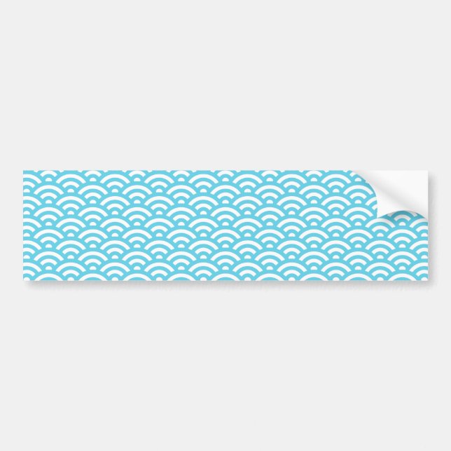 Pegatina Para Coche Patrón de onda azul (Frente)