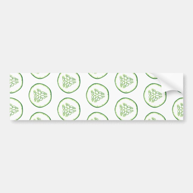 Pegatina Para Coche Patrón de rodajas de pepino (Frente)