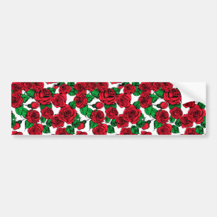 Pegatina Para Coche Patrón de rosas rojas