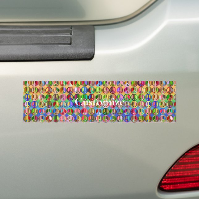 Pegatina Para Coche patrón de símbolos de paz multicolor (en coche)
