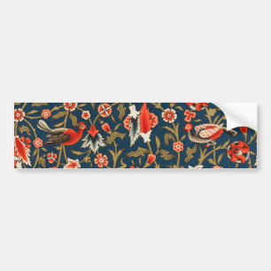Pegatina Para Coche Patrón Floral Indo-Persa Bohemio Antiguo Rojo
