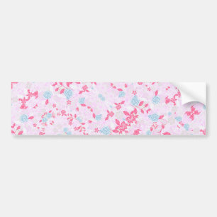 Pegatina Para Coche Patrón floral pastel de colores vivos