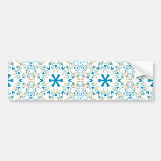 Pegatina Para Coche Patrón moderno Pug / Mopsmuster (Frente)