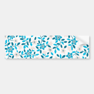 Pegatina Para Coche Patrones de flores de primavera sin costura azul b