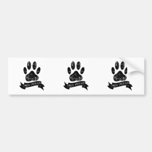 Pegatina Para Coche Paw De Perro Con Lazo