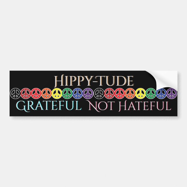 Pegatina Para Coche Paz agradecida de la actitud de Hippytude (Frente)
