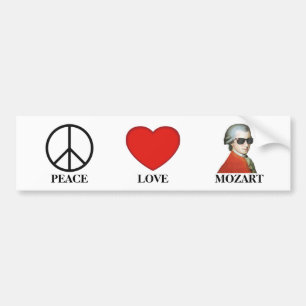 Pegatina Para Coche Paz Amar a Mozart - Tragador musical!