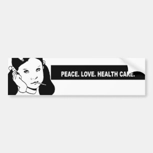 Pegatina Para Coche Paz. Amor. Atención sanitaria. Título