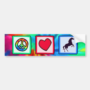 Pegatina Para Coche Paz, amor, caballos