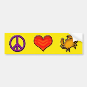 PEGATINA PARA COCHE PAZ - AMOR - CANGREJOS