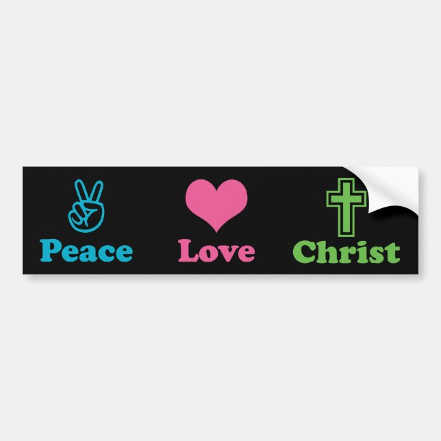 Pegatina Para Coche Paz Amor Cristo (Frente)