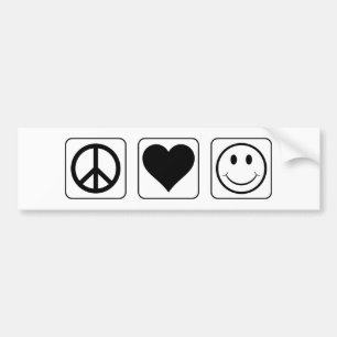Pegatina Para Coche Paz Amor Felicidad