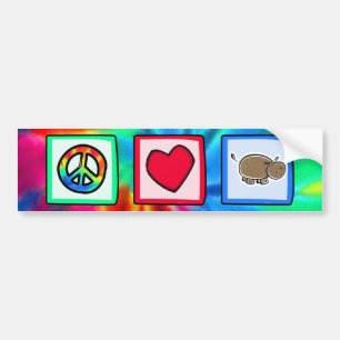 Pegatina Para Coche Paz, amor, hipopótamos