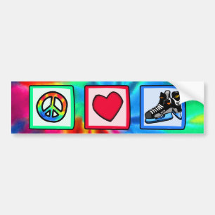 Pegatina Para Coche Paz, amor, hockey