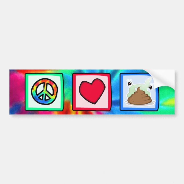 Pegatina Para Coche Paz, amor, impulso (Frente)