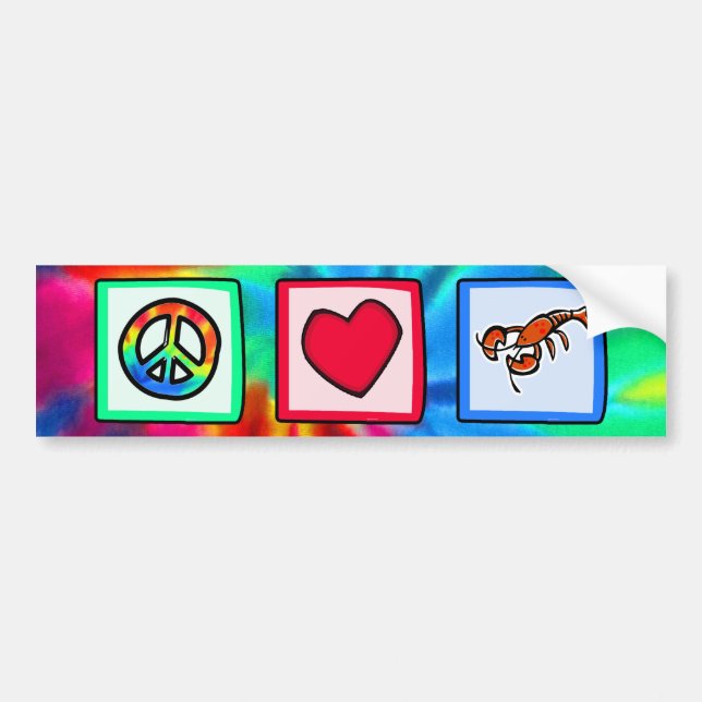 Pegatina Para Coche Paz, amor, langostas (Frente)