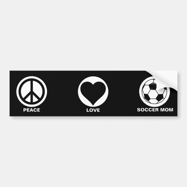 Pegatina Para Coche Paz/Amor/Madre del fútbol (Frente)