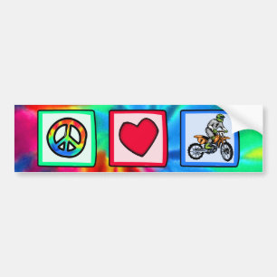 Pegatina Para Coche Paz, amor, motocrós