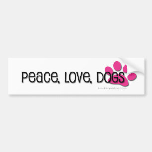 Pegatina Para Coche paz, amor, perros