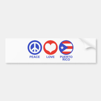 Pegatina Para Coche Paz Amor Puerto Rico