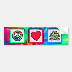 Pegatina Para Coche Paz, amor, ranas