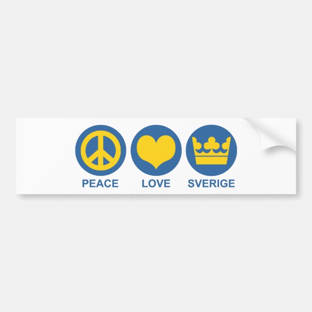 Pegatina Para Coche Paz Amor Sverige (Frente)