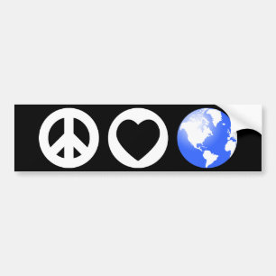 Pegatina Para Coche Paz Amor Tierra