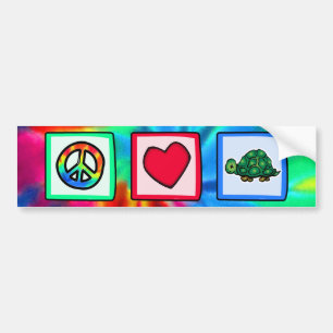 Pegatina Para Coche Paz, amor, tortugas