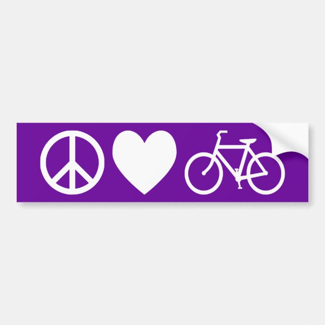 Pegatina Para Coche Paz Amor y Bicicletas (Frente)