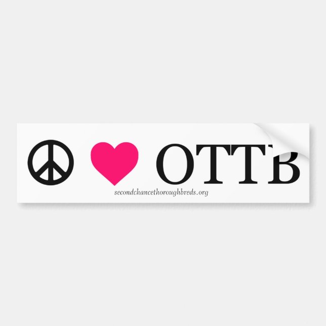Pegatina Para Coche Paz, amor, y OTTBs (Frente)