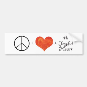 Pegatina Para Coche Paz, amor y un corazón alegre