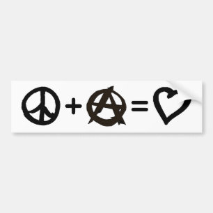 Pegatina Para Coche Paz + Anarquía = amor