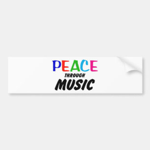 Pegatina Para Coche Paz con la música (arco iris)