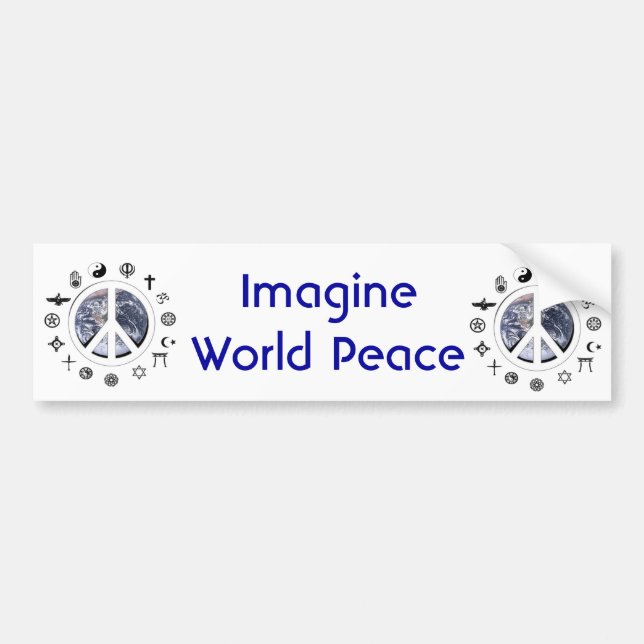 Pegatina Para Coche Paz de mundo (Frente)