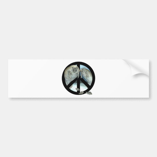 Pegatina Para Coche paz del manatee (Frente)