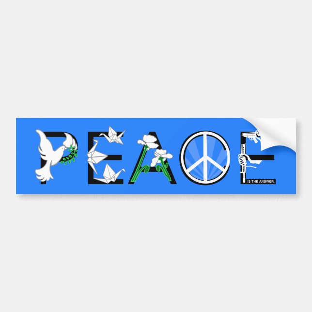 Pegatina Para Coche PAZ es la respuesta (Frente)