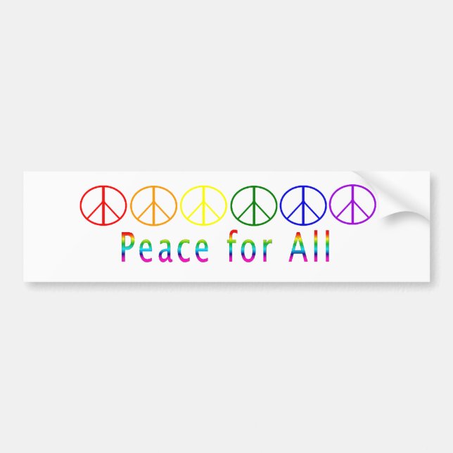 Pegatina Para Coche Paz para todos - arco iris (Frente)