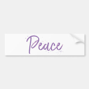 Pegatina Para Coche Paz: texto púrpura