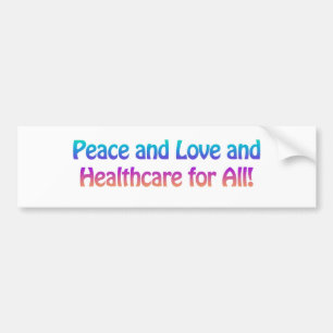 Pegatina Para Coche Paz y amor y salud para todos