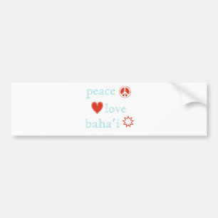 Pegatina Para Coche Peace Love Bahai