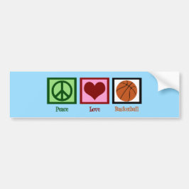 Pegatina Para Coche Peace Love Basketball Blue