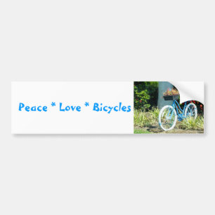 Pegatina Para Coche Peace Love Bicycles Bumper Sticker